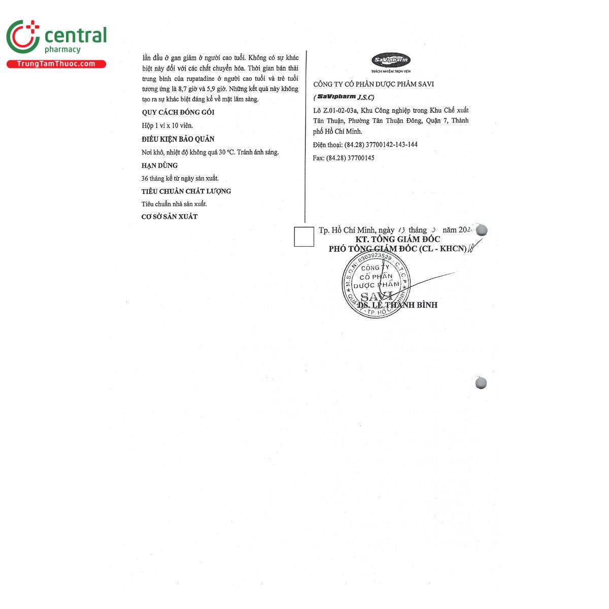 thuoc savi rupatadine 10 6 B0608