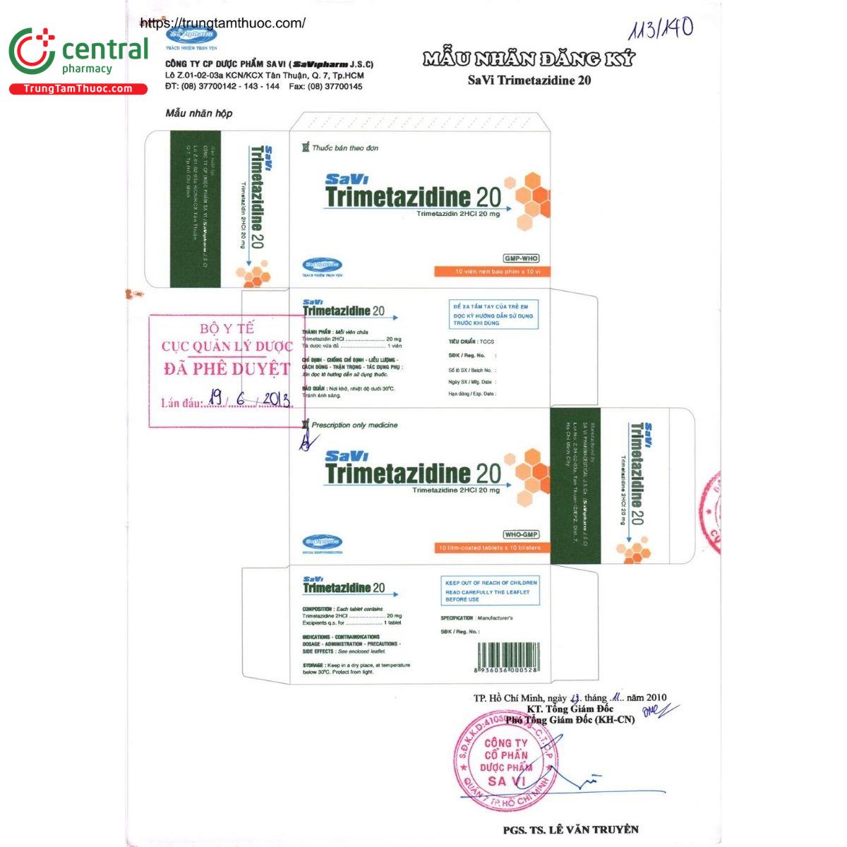 thuoc savi trimetazidine 20mg 4 O6174 thuoc savi trimetazidine 20mg 4 O6174