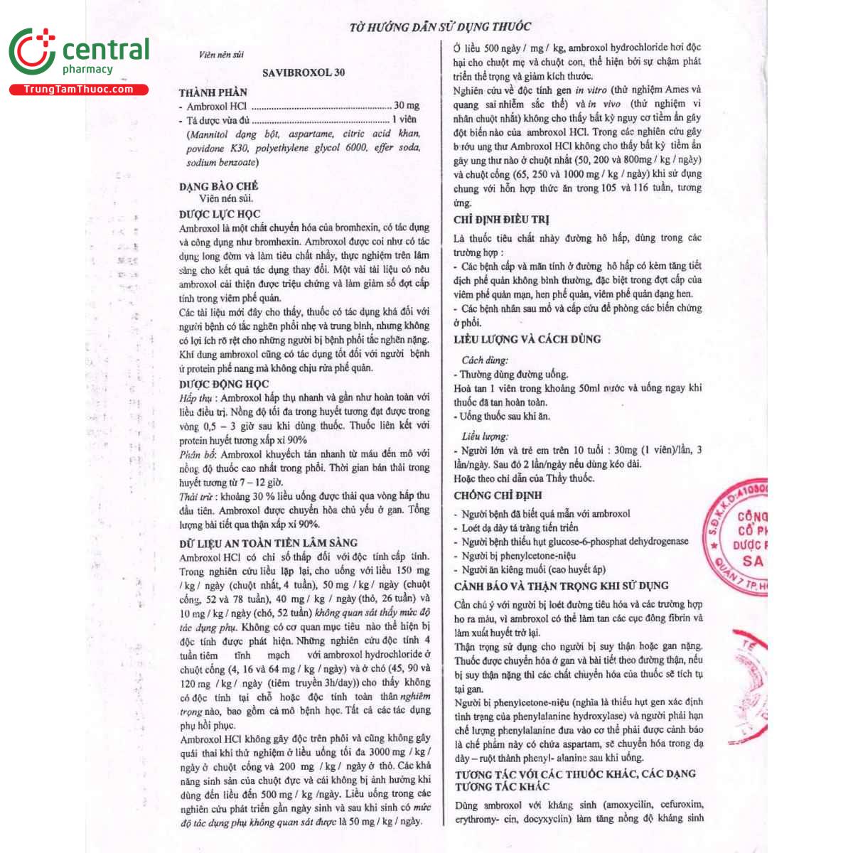 thuoc savibroxol 30 4 B0607 thuoc savibroxol 30 4 B0607