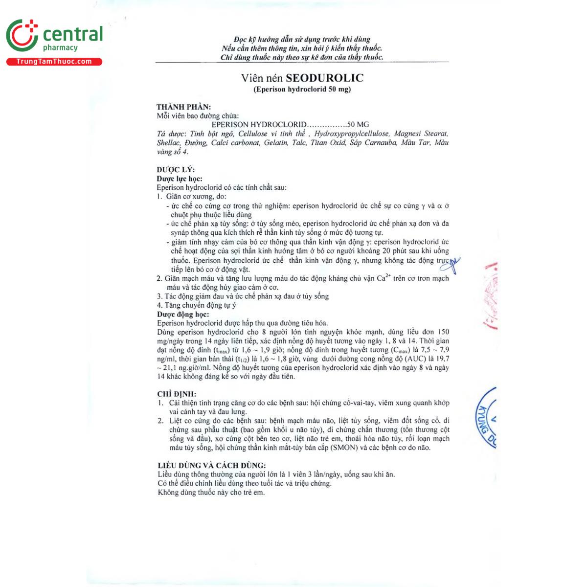 thuoc seodurolic tab 50mg 3 T8203