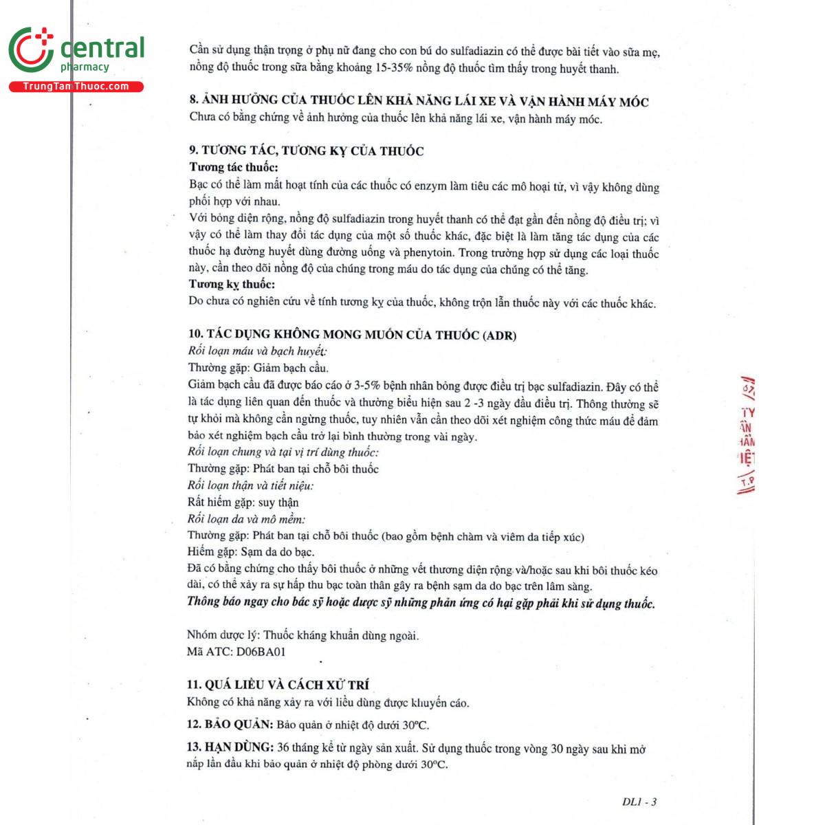 thuoc silverdin cream 1 6 U8625 thuoc silverdin cream 1 6 U8625