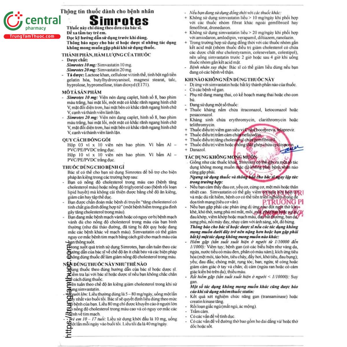 thuoc simrotes 10mg 4 T8043 thuoc simrotes 10mg 4 T8043