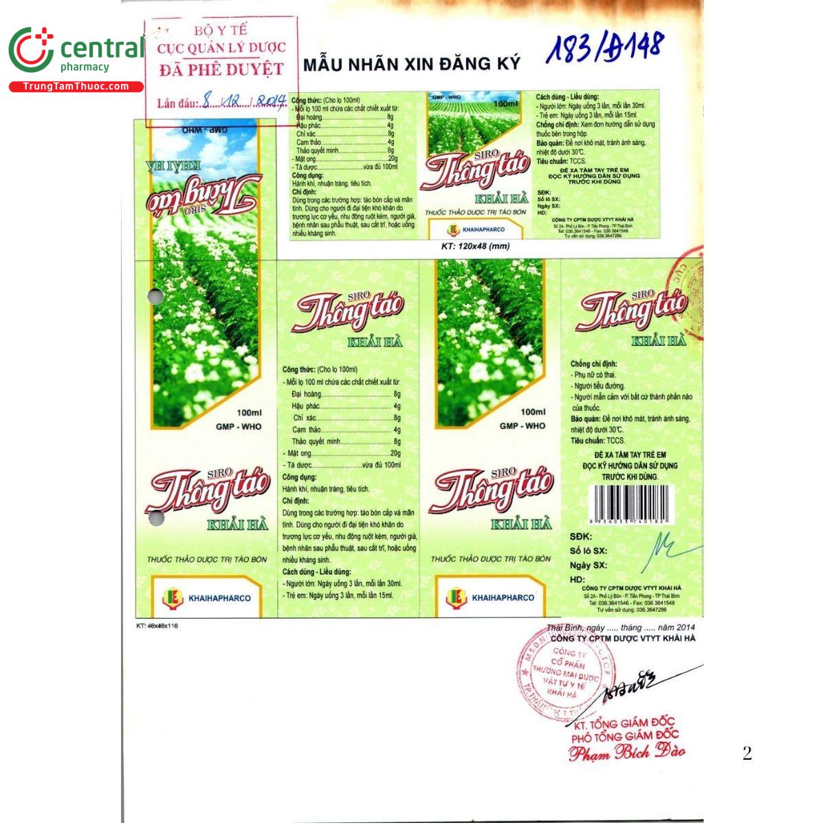 thuoc siro thong tao khai ha 2 P6418 thuoc siro thong tao khai ha 2 P6418