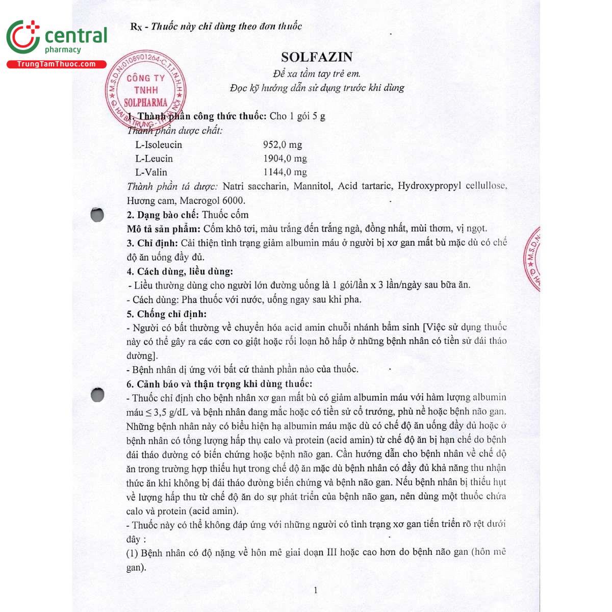 thuoc solfazin 3 I3805