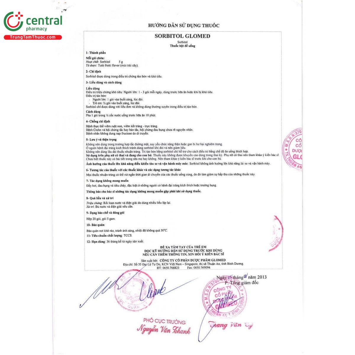 thuoc sorbitol 5g glomed 3 G2011 thuoc sorbitol 5g glomed 3 G2011
