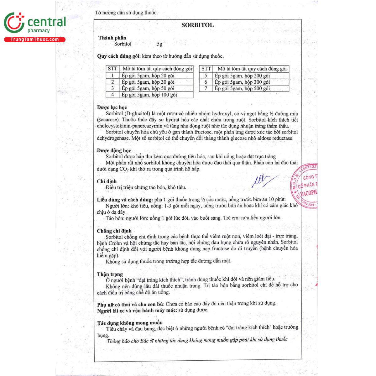 thuoc sorbitol 5g vacopharm 12 T7144 thuoc sorbitol 5g vacopharm 12 T7144