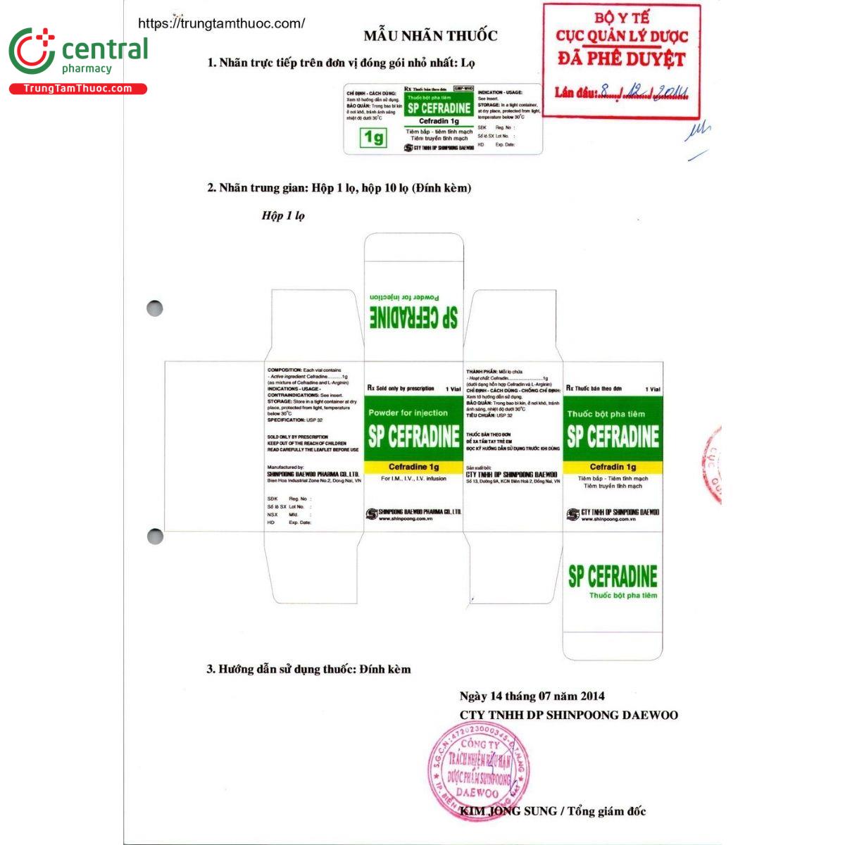 thuoc sp cefradine 1g 2 T8013 thuoc sp cefradine 1g 2 T8013