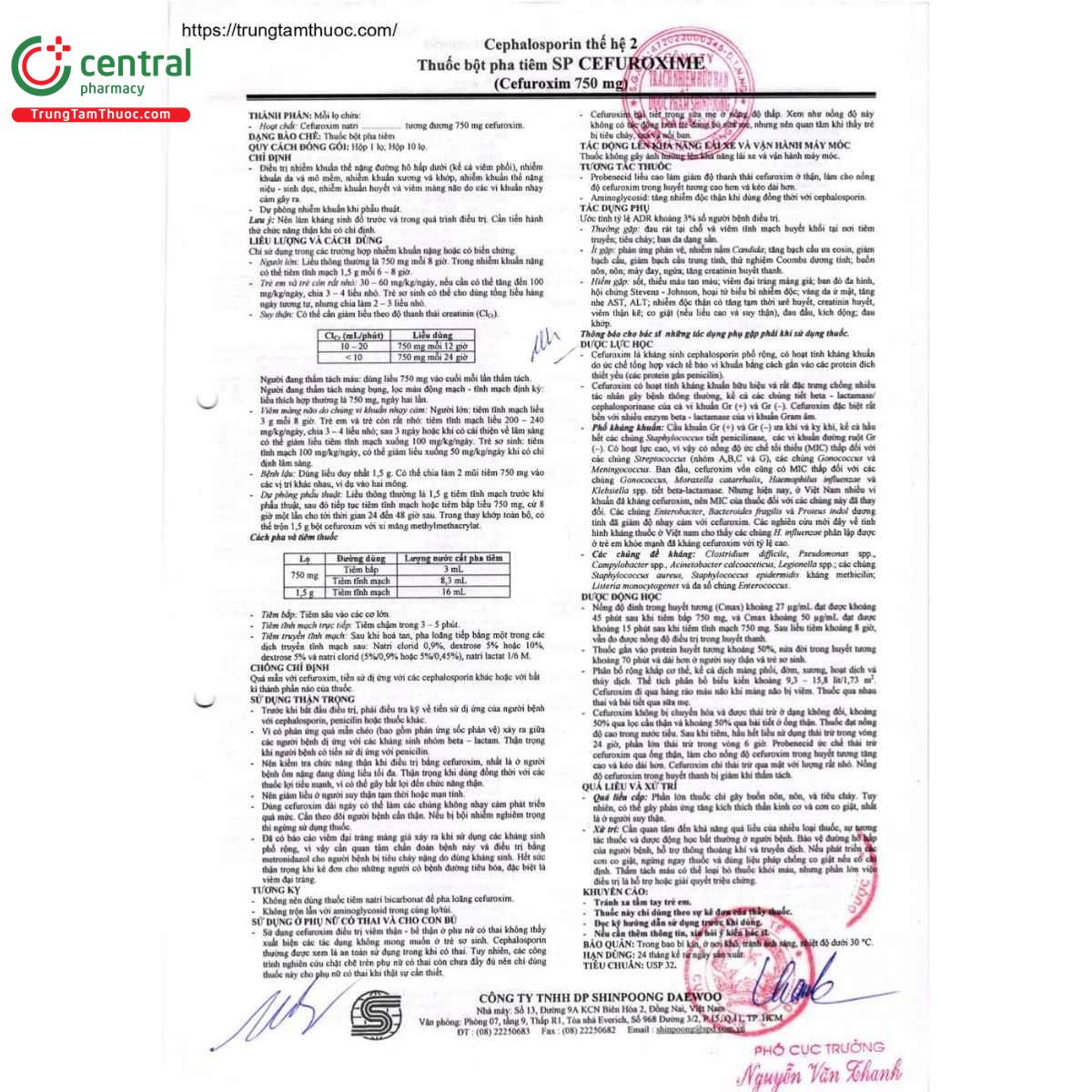 thuoc sp cefuroxime 750mg 4 L4353 thuoc sp cefuroxime 750mg 4 L4353