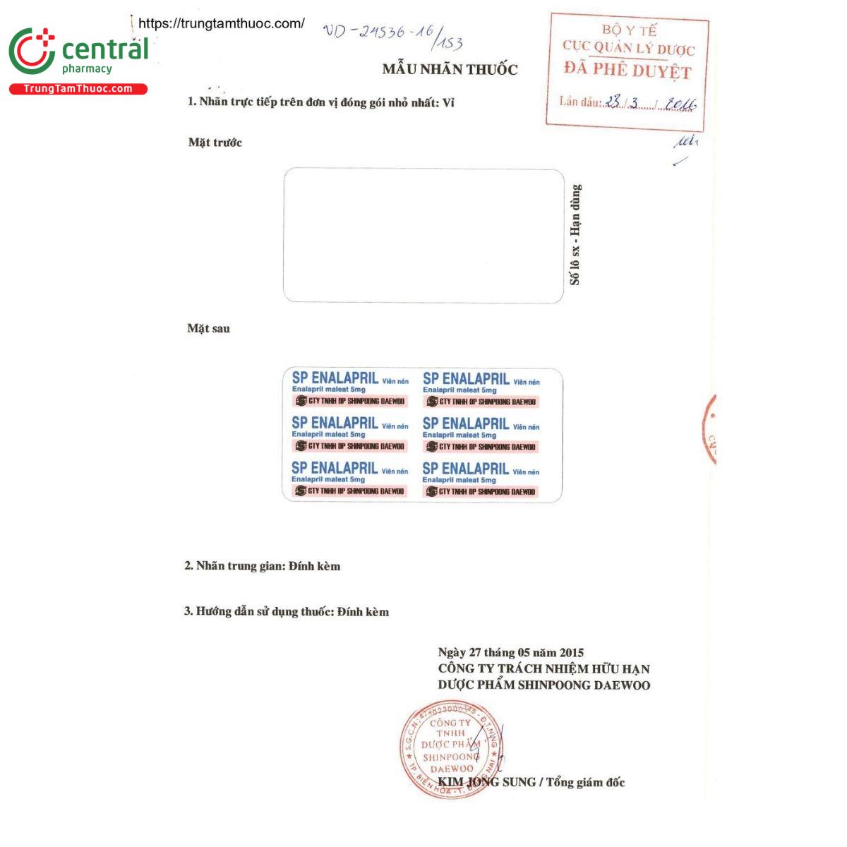 thuoc sp enalapril 5mg 3 M5223