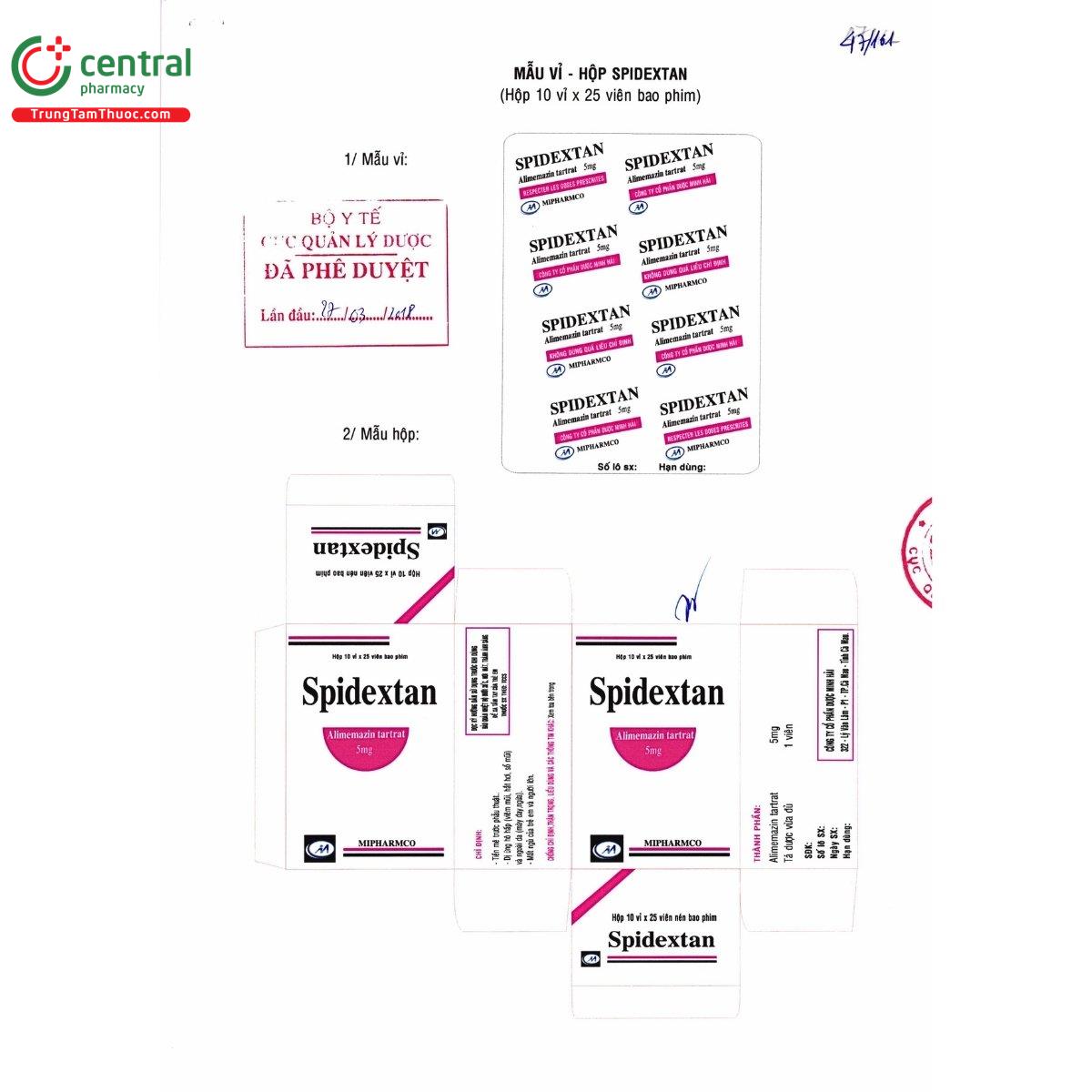 thuoc spidextan 5mg 5 G2852 thuoc spidextan 5mg 5 G2852
