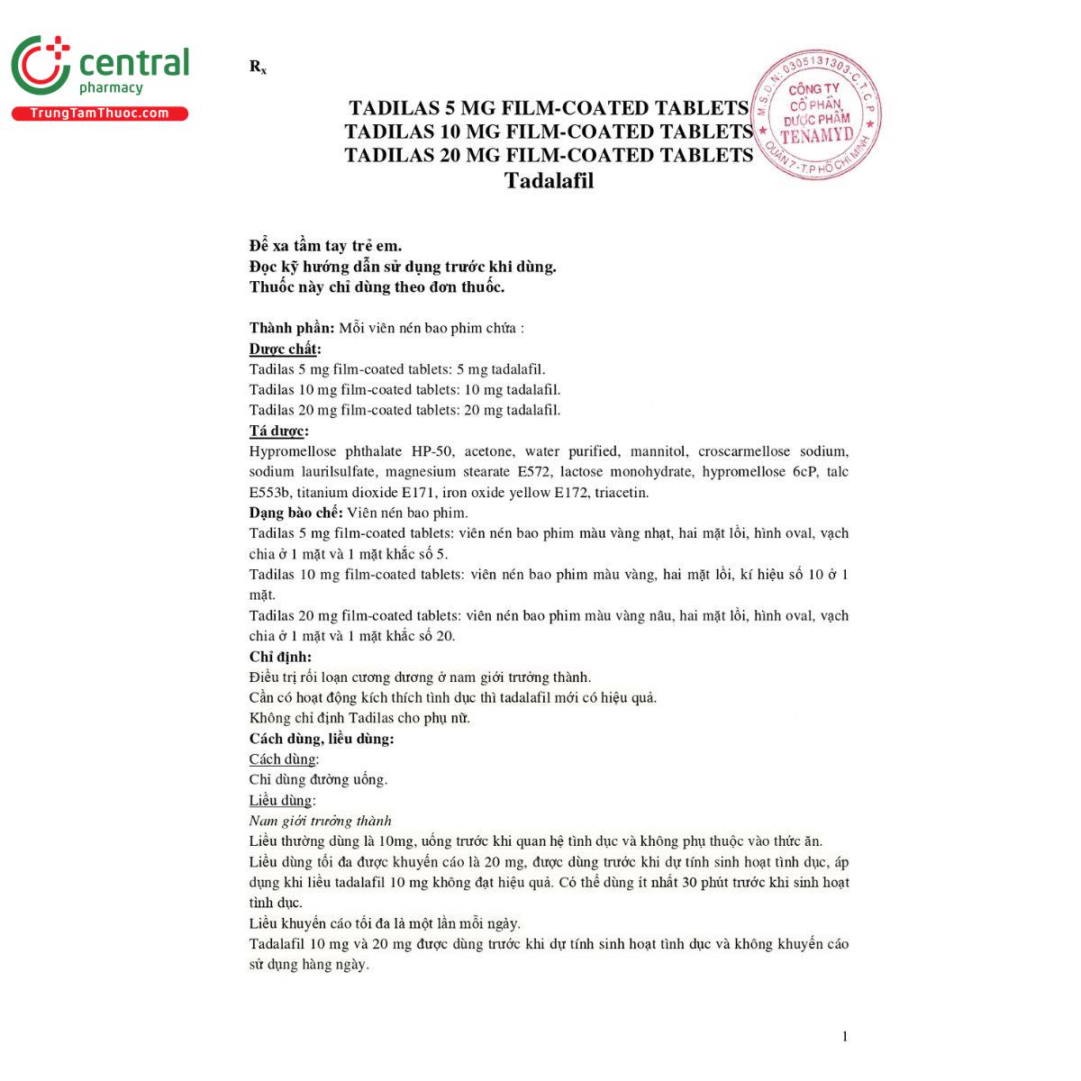 thuoc tadilas film coated tablets 1 U8204 thuoc tadilas film coated tablets 1 U8204