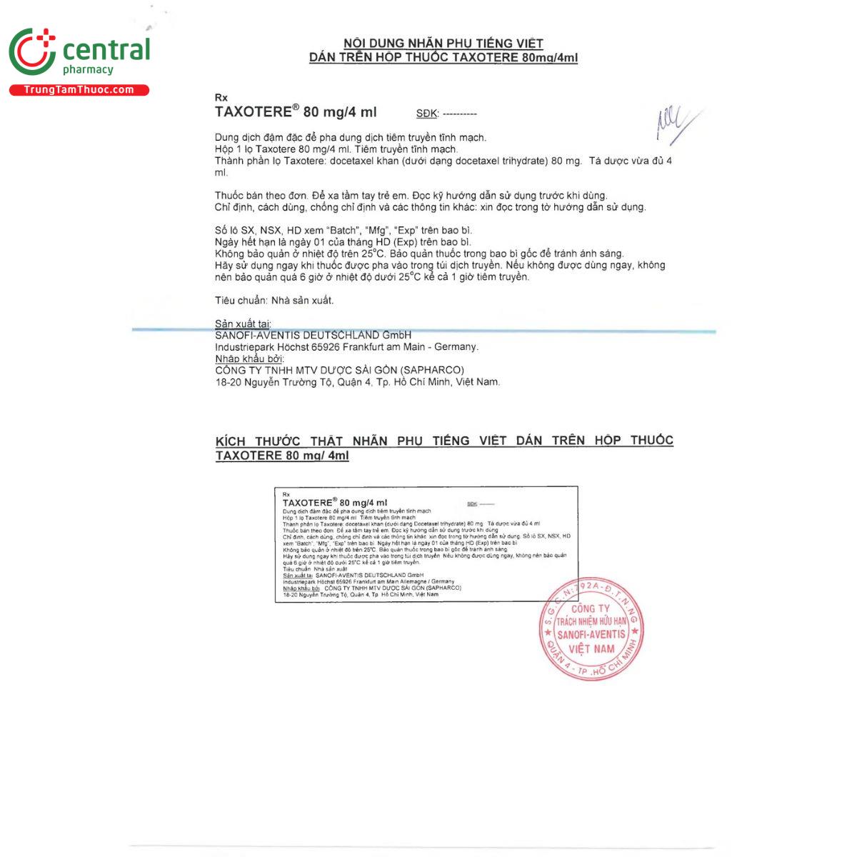 thuoc taxotere 80mg 4ml 5 A0110