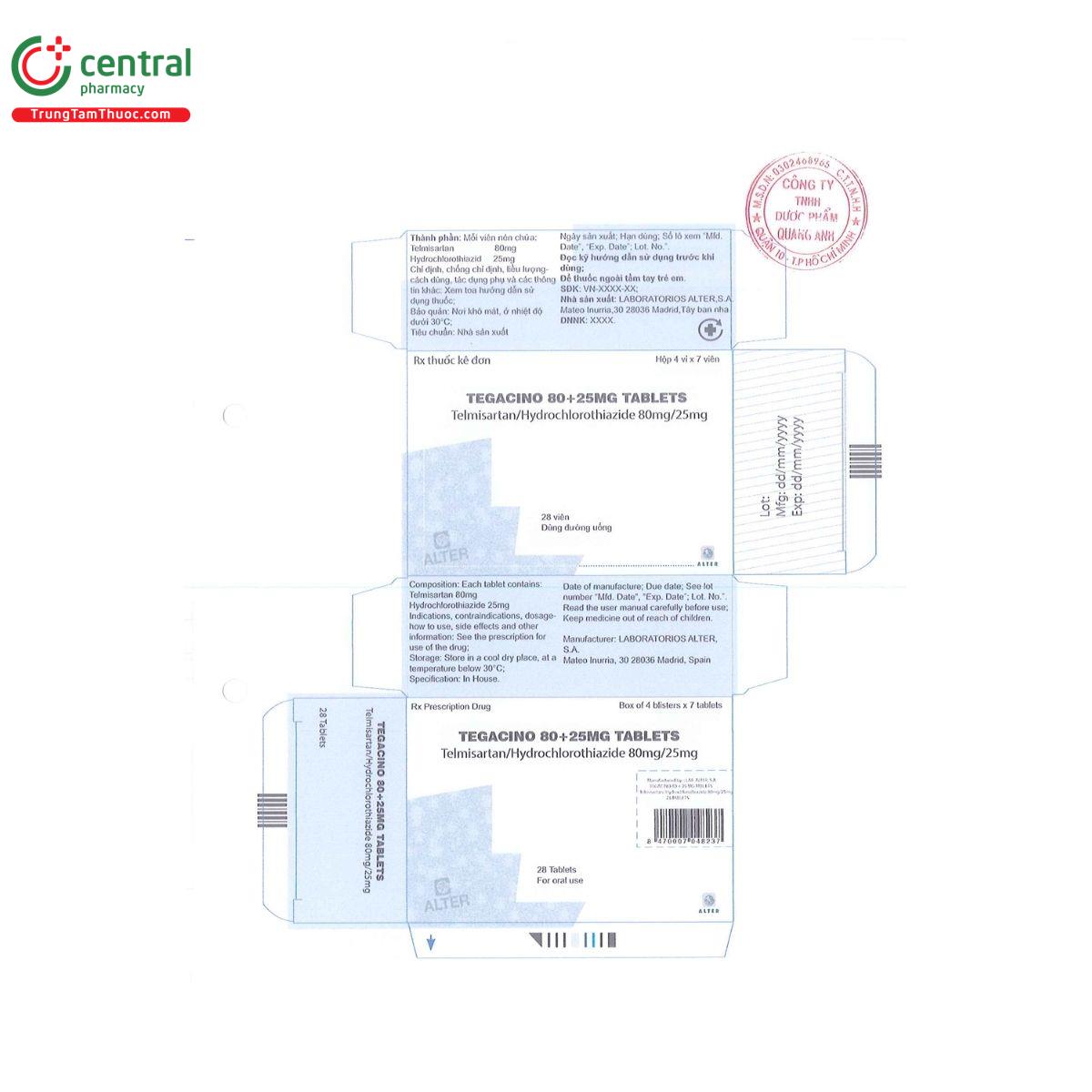 thuoc tegacino 80 25 mg tablets 2 G2055 thuoc tegacino 80 25 mg tablets 2 G2055