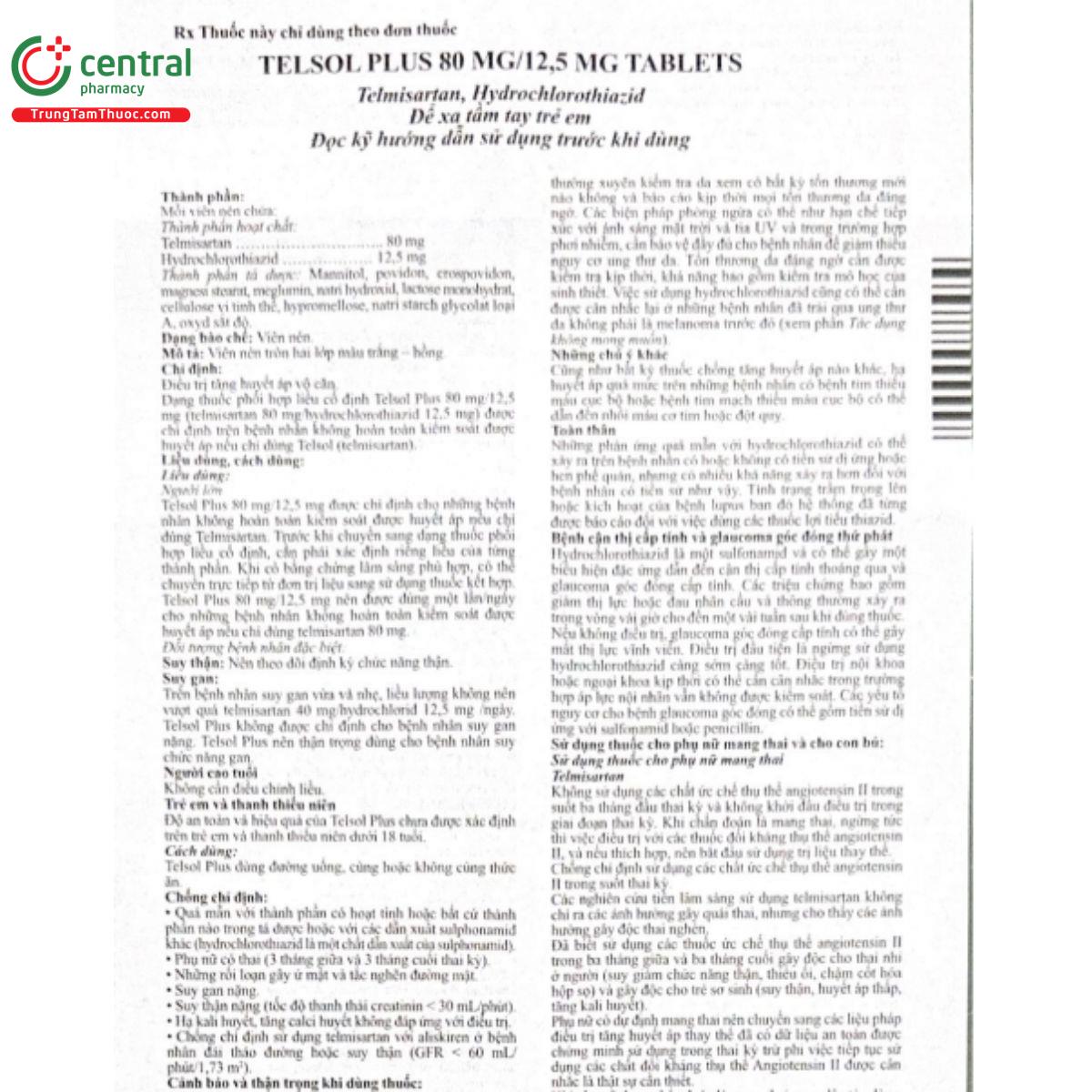 thuoc telsol plus 80mg 125mg tablets 9 B0888 thuoc telsol plus 80mg 125mg tablets 9 B0888