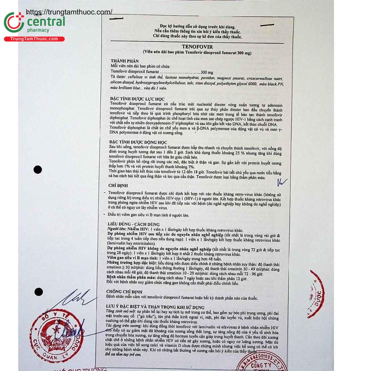 thuoc tenofovir 300mg davipharm 4 C0456 thuoc tenofovir 300mg davipharm 4 C0456