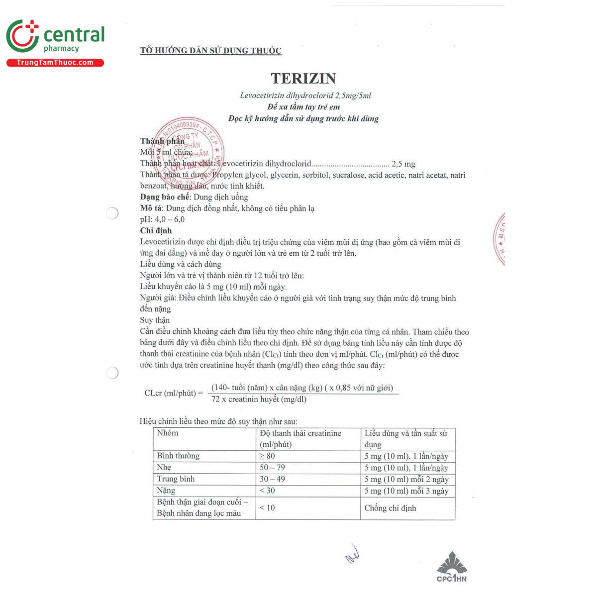 thuoc terizin 5 A0224 thuoc terizin 5 A0224