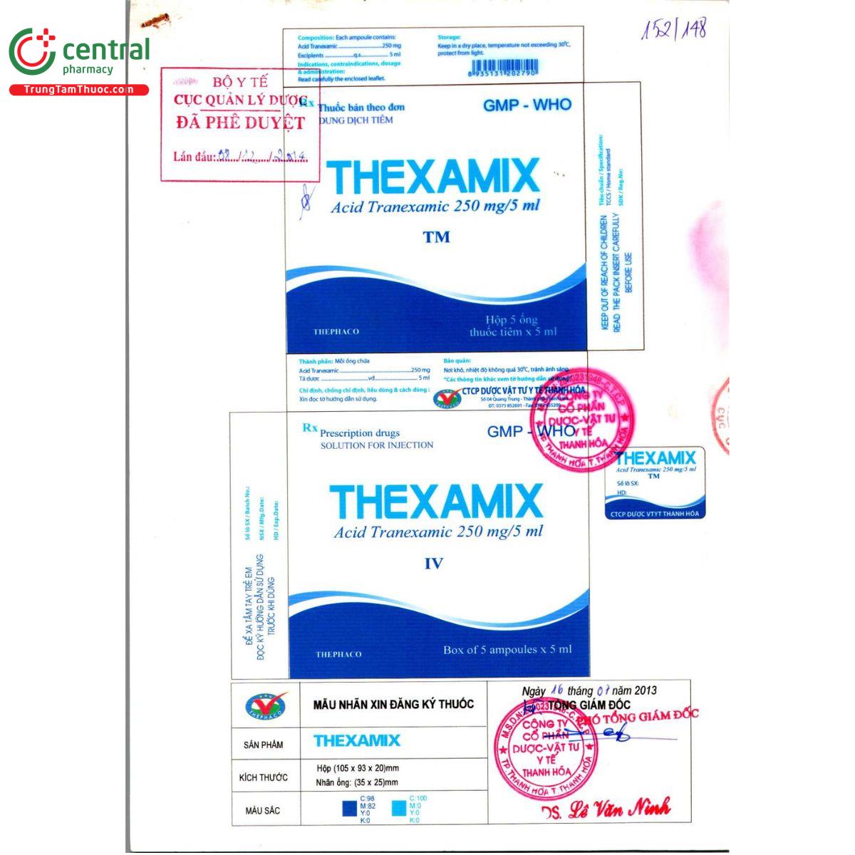 thuoc thexamix 250mg 3 G2413 thuoc thexamix 250mg 3 G2413