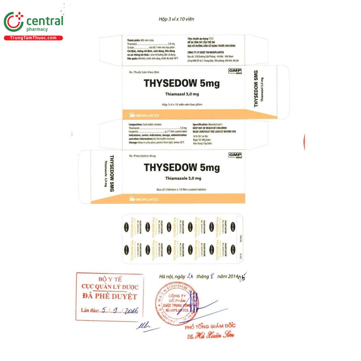 thuoc thysedow 5mg 3 P6304 thuoc thysedow 5mg 3 P6304