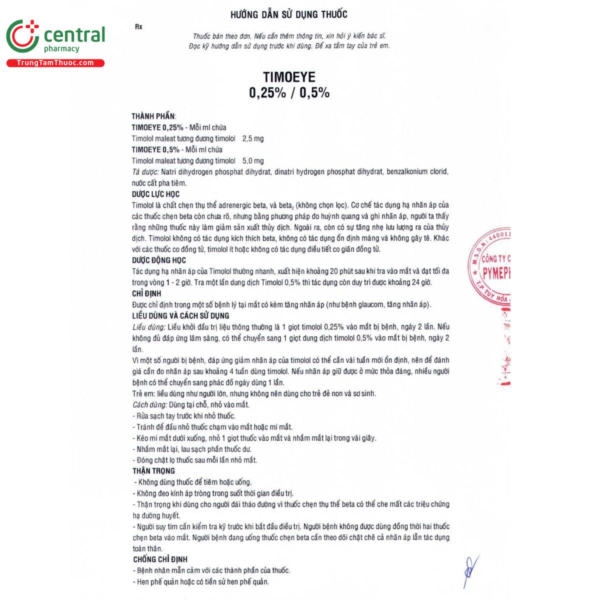 thuoc timoeye 025 4 L4527 thuoc timoeye 025 4 L4527