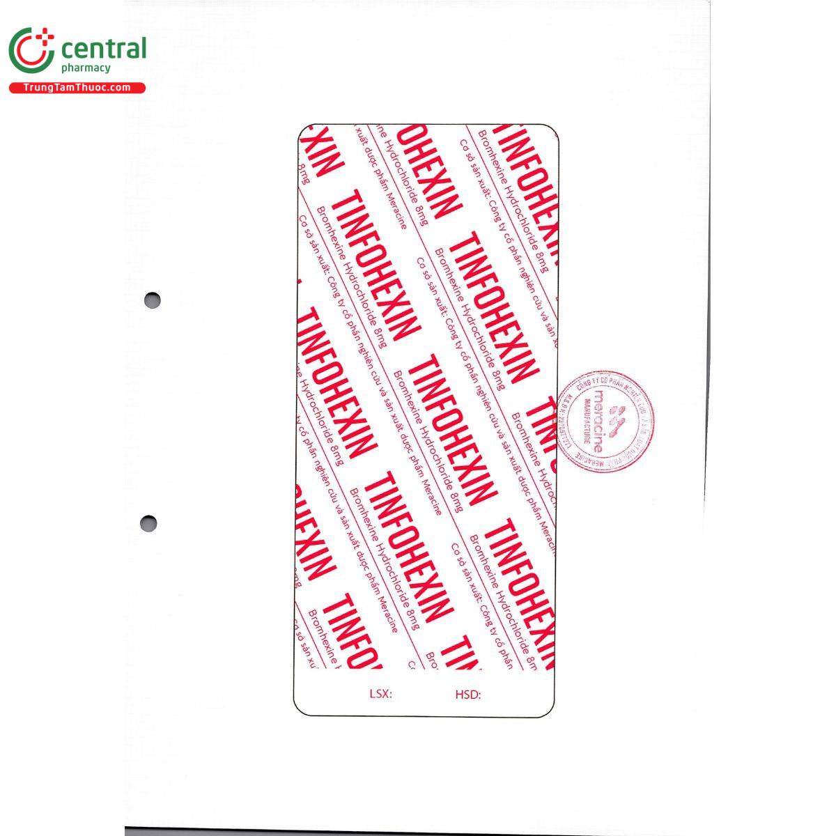 thuoc tinfohexin 8mg 4 K4600