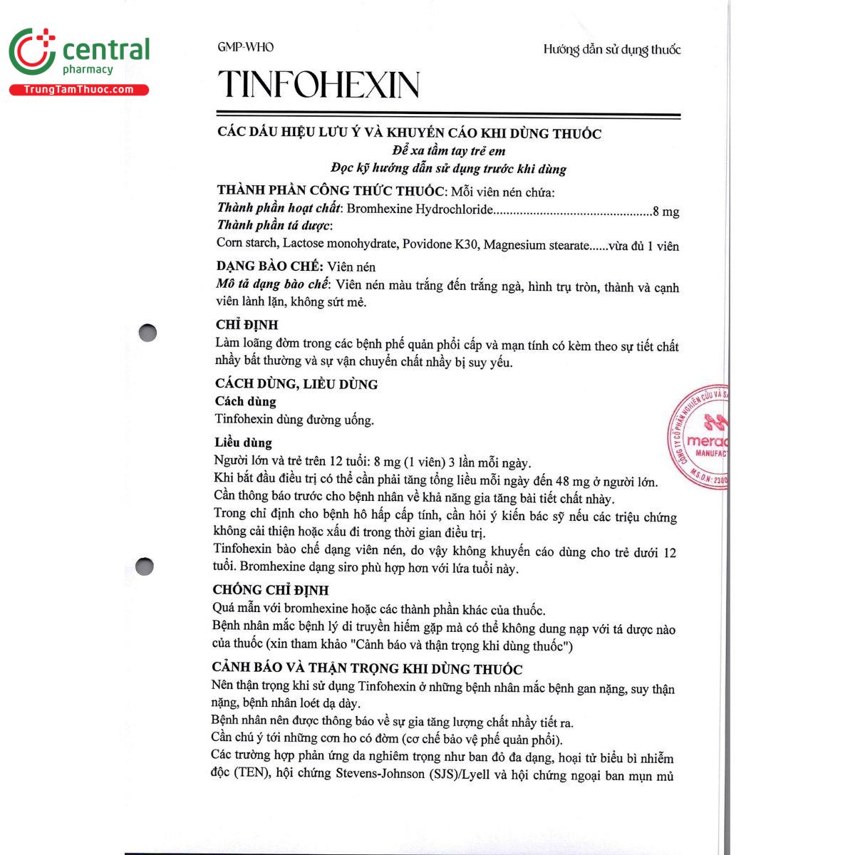 thuoc tinfohexin 8mg 5 L4686