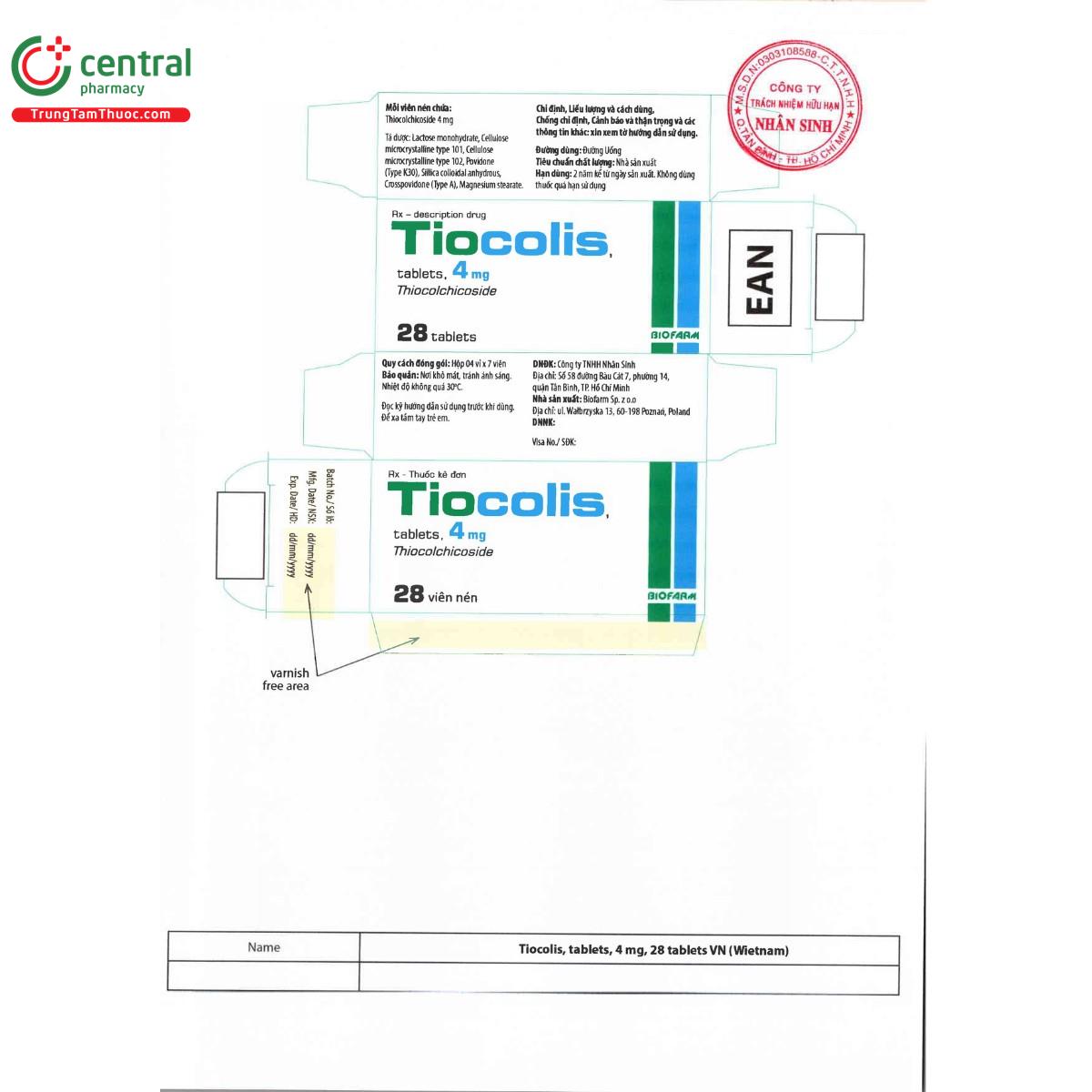 thuoc tiocolis tablets 4mg 4 U8668