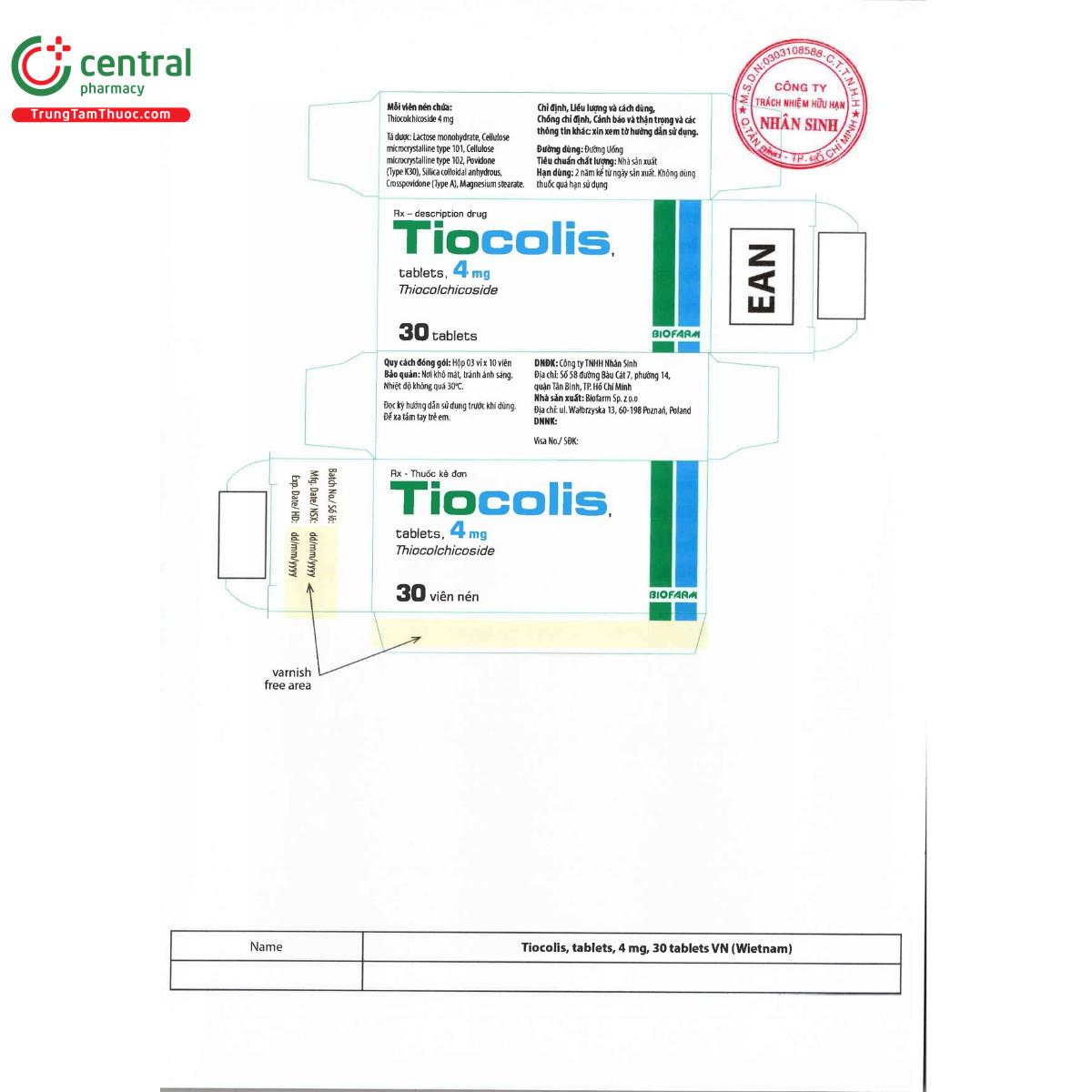 thuoc tiocolis tablets 4mg 5 G2217