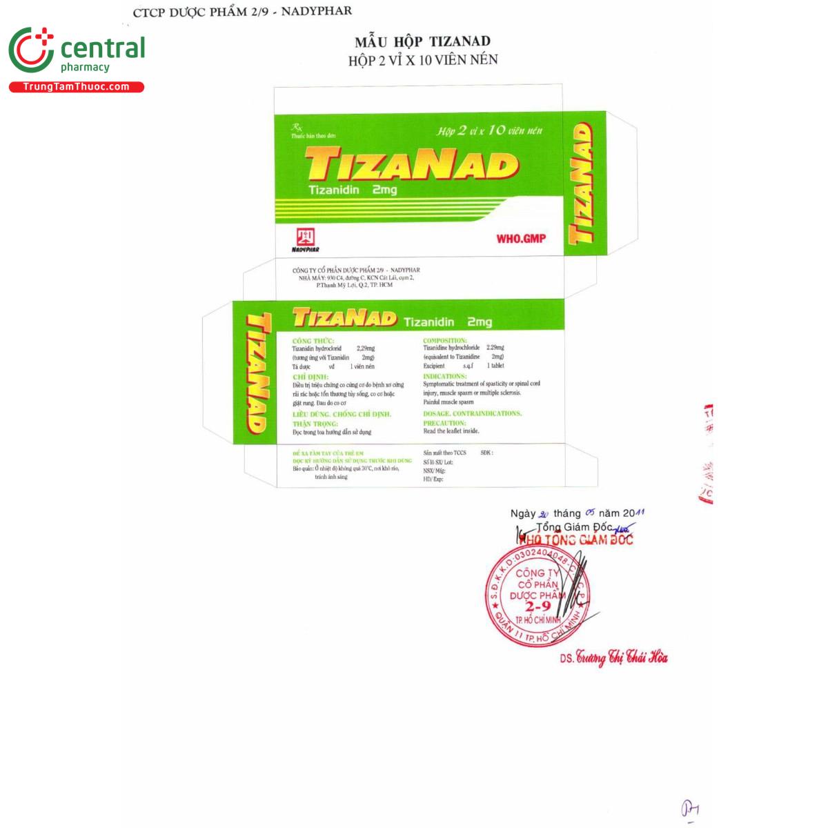 thuoc tizanad 2mg 5 D1538 thuoc tizanad 2mg 5 D1538