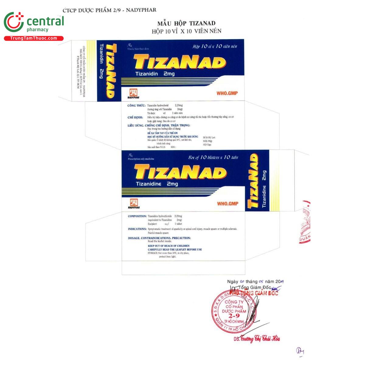 thuoc tizanad 2mg 6 K4277 thuoc tizanad 2mg 6 K4277
