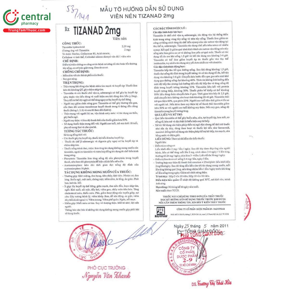 thuoc tizanad 2mg 7 M4265 thuoc tizanad 2mg 7 M4265