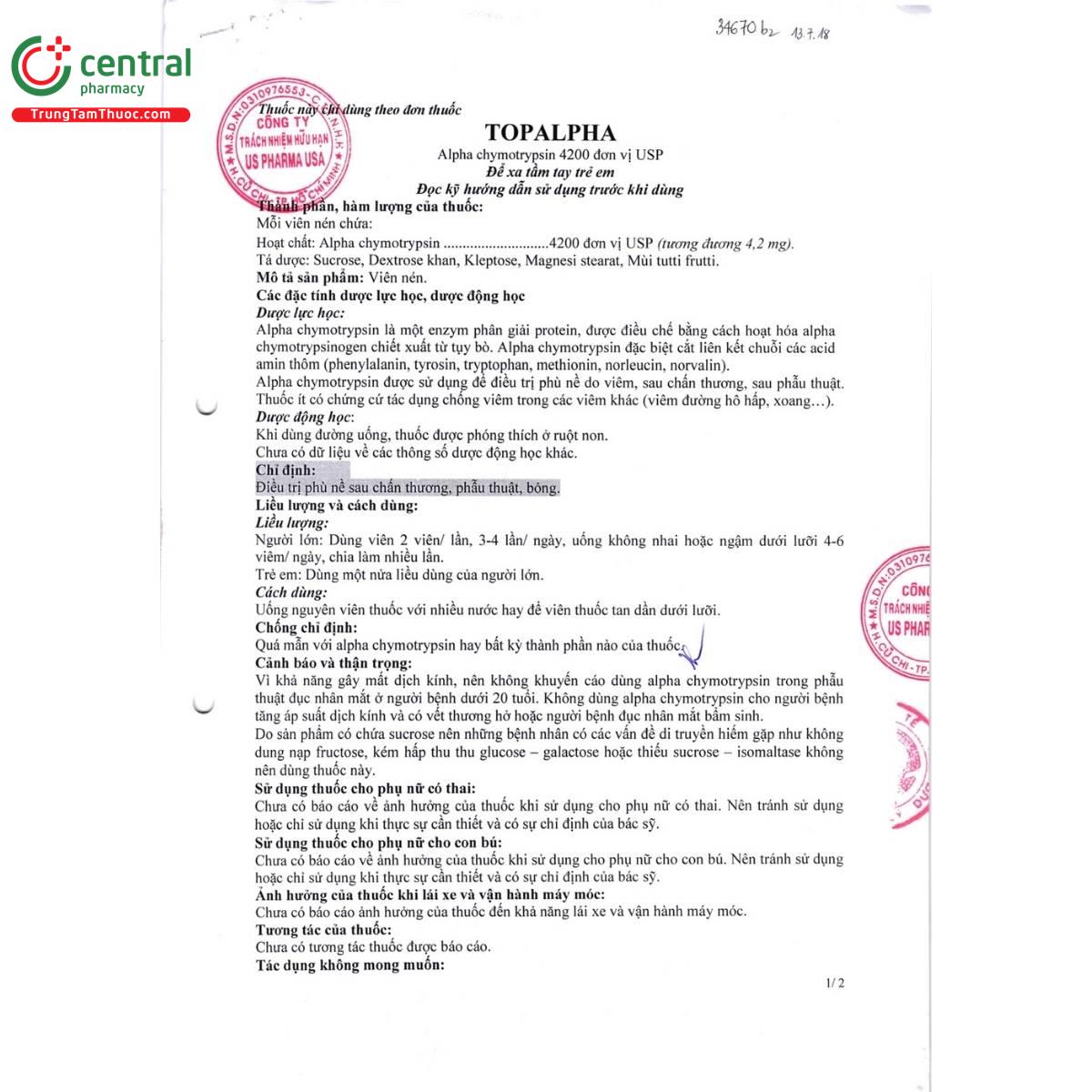 thuoc topalpha 4200iu 5 O5066