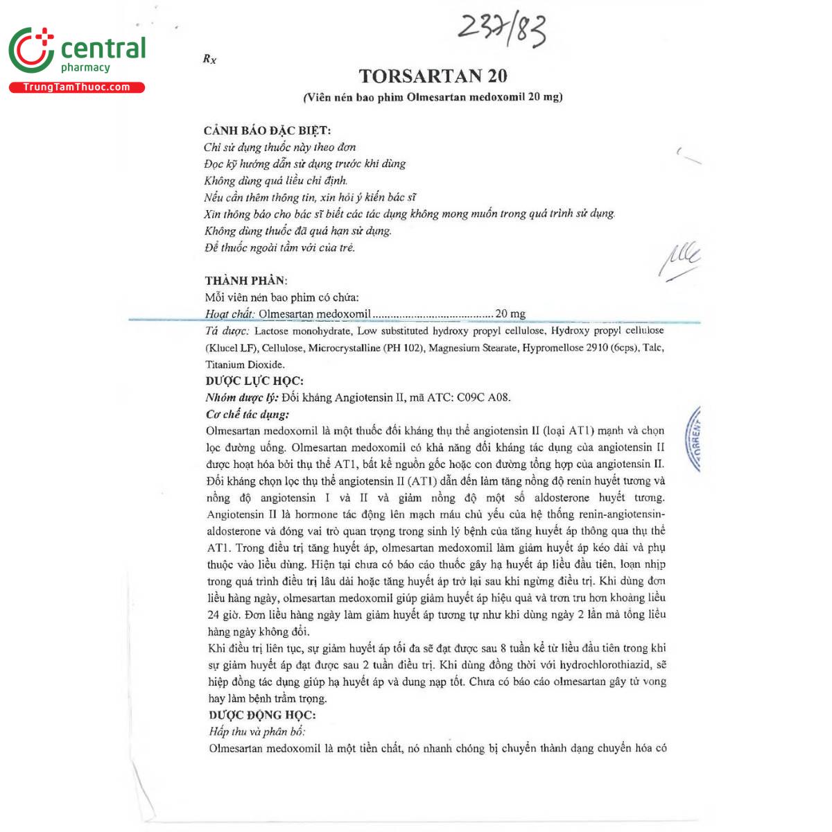 thuoc torsartan 20 3 A0362 thuoc torsartan 20 3 A0362