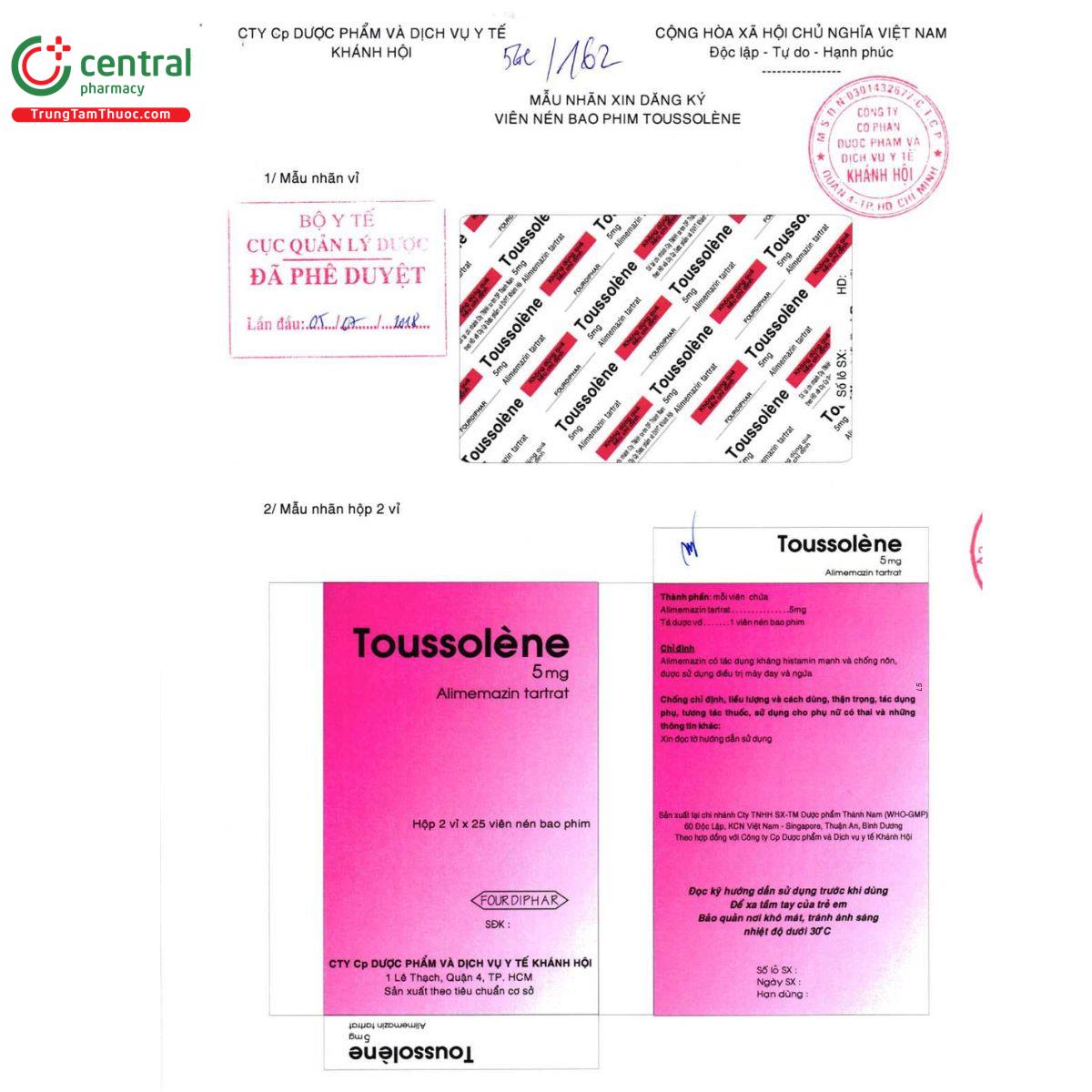 thuoc toussolene 5mg 11 B0848