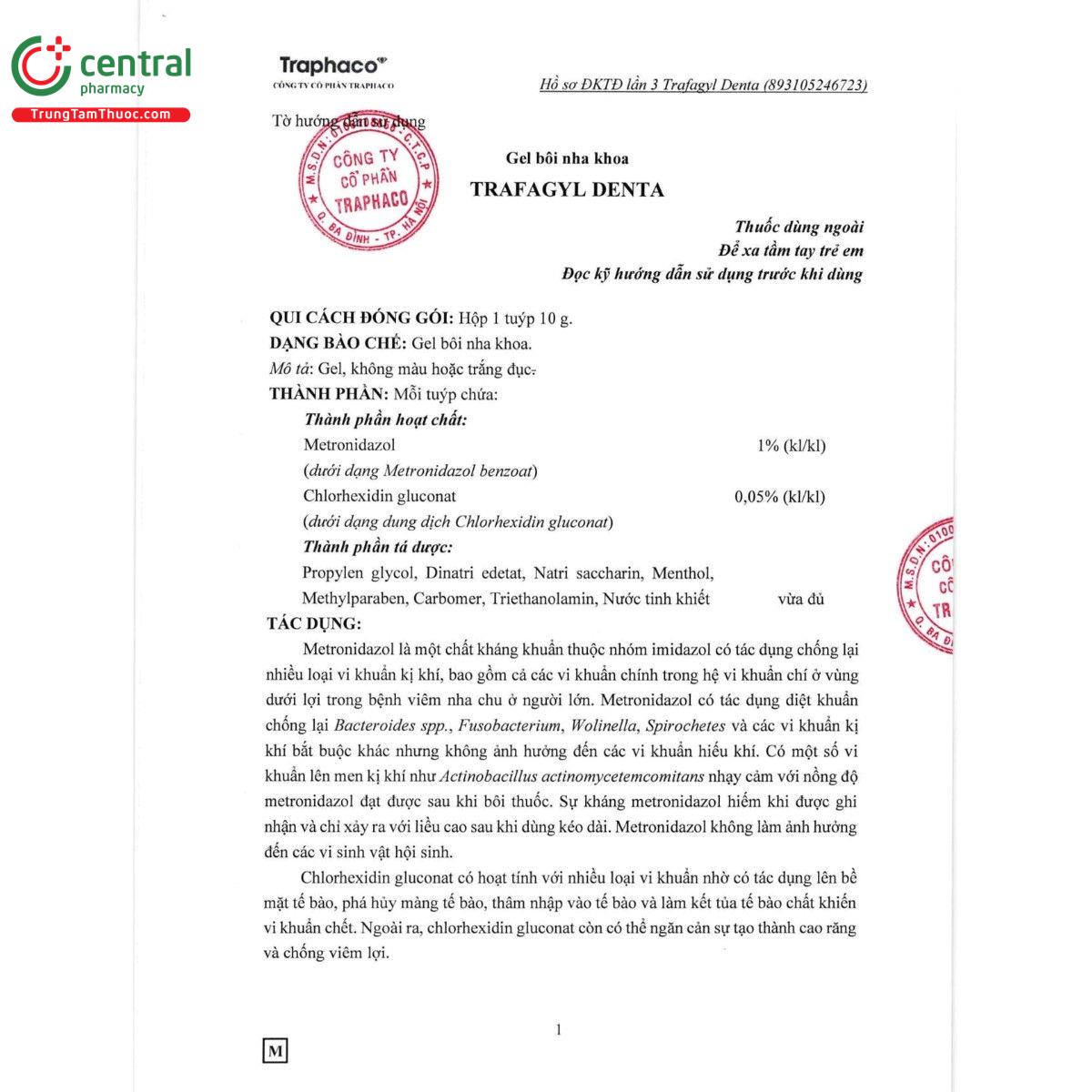 thuoc trafagyl denta 3 T8840