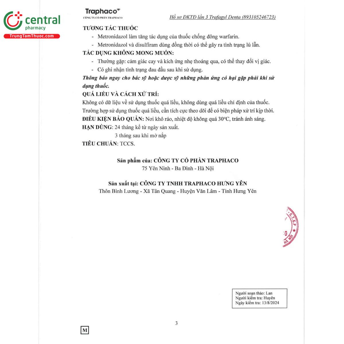 thuoc trafagyl denta 5 M5237