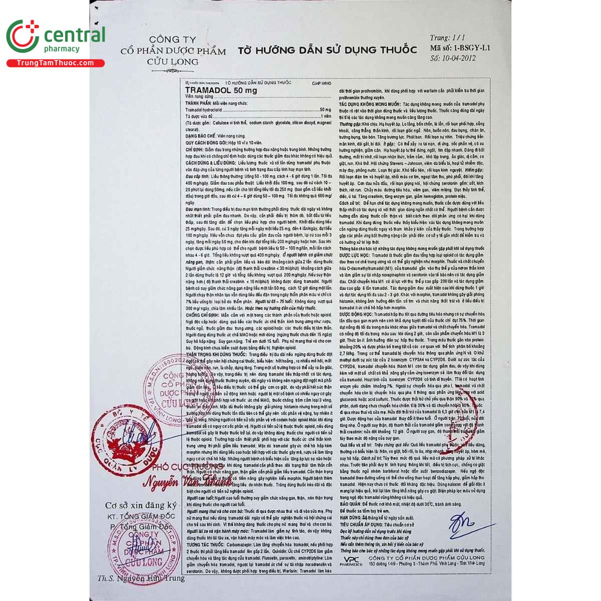 thuoc tramadol 50 pharimexco 5 O6635