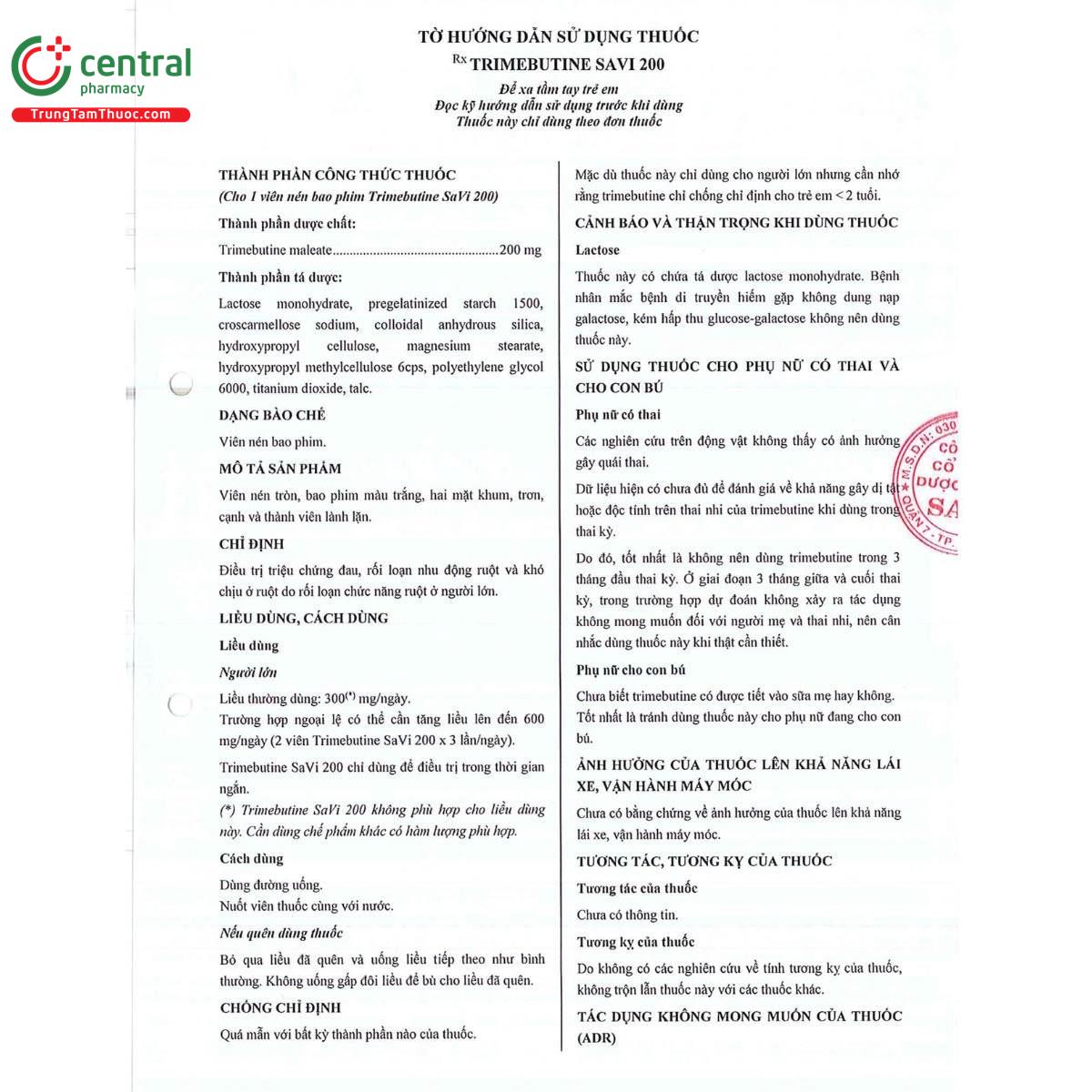 thuoc trimebutine savi 200 3 D1304
