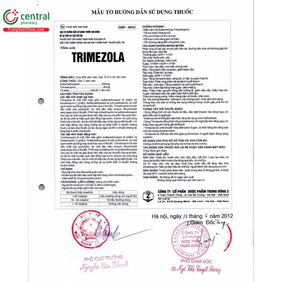 thuoc trimezola 400mg 80mg 7 S7461 thuoc trimezola 400mg 80mg 7 S7461