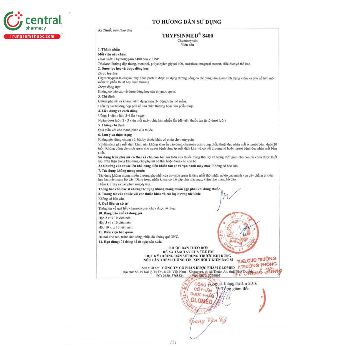 thuoc trypsinmed 8400 9 C0524 thuoc trypsinmed 8400 9 C0524