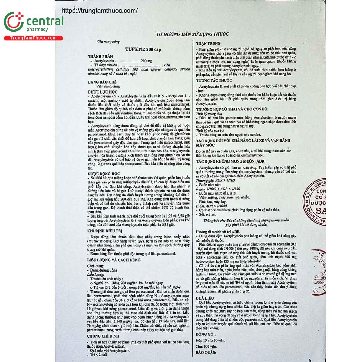 thuoc tufsine 200 cap 3 S7140 thuoc tufsine 200 cap 3 S7140