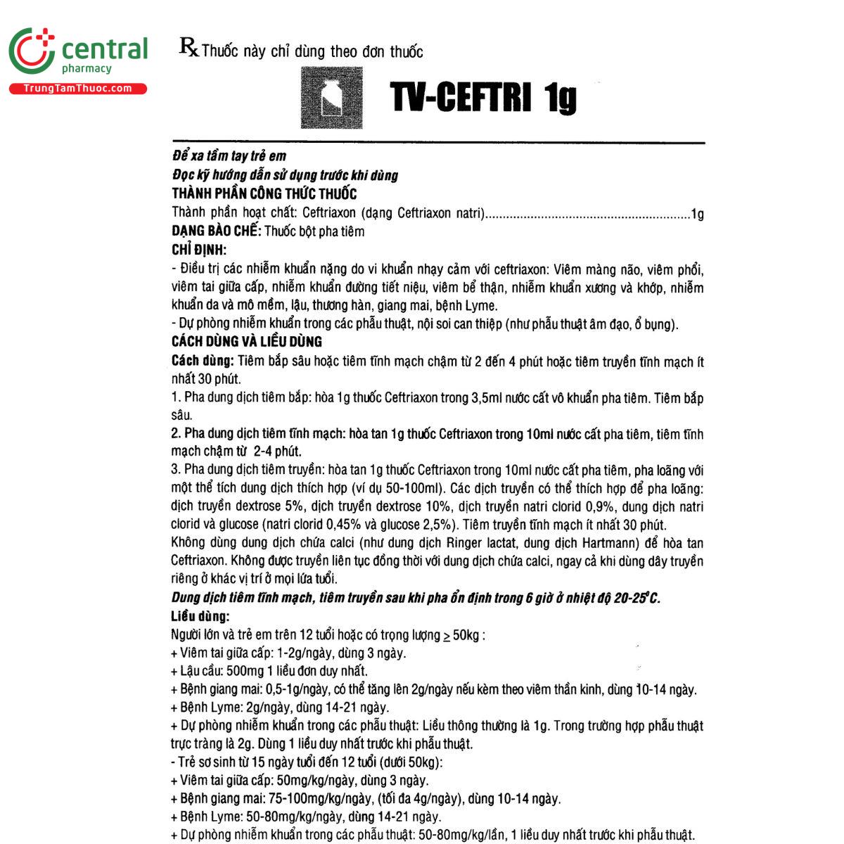 thuoc tv ceftri 1g 4 T8740