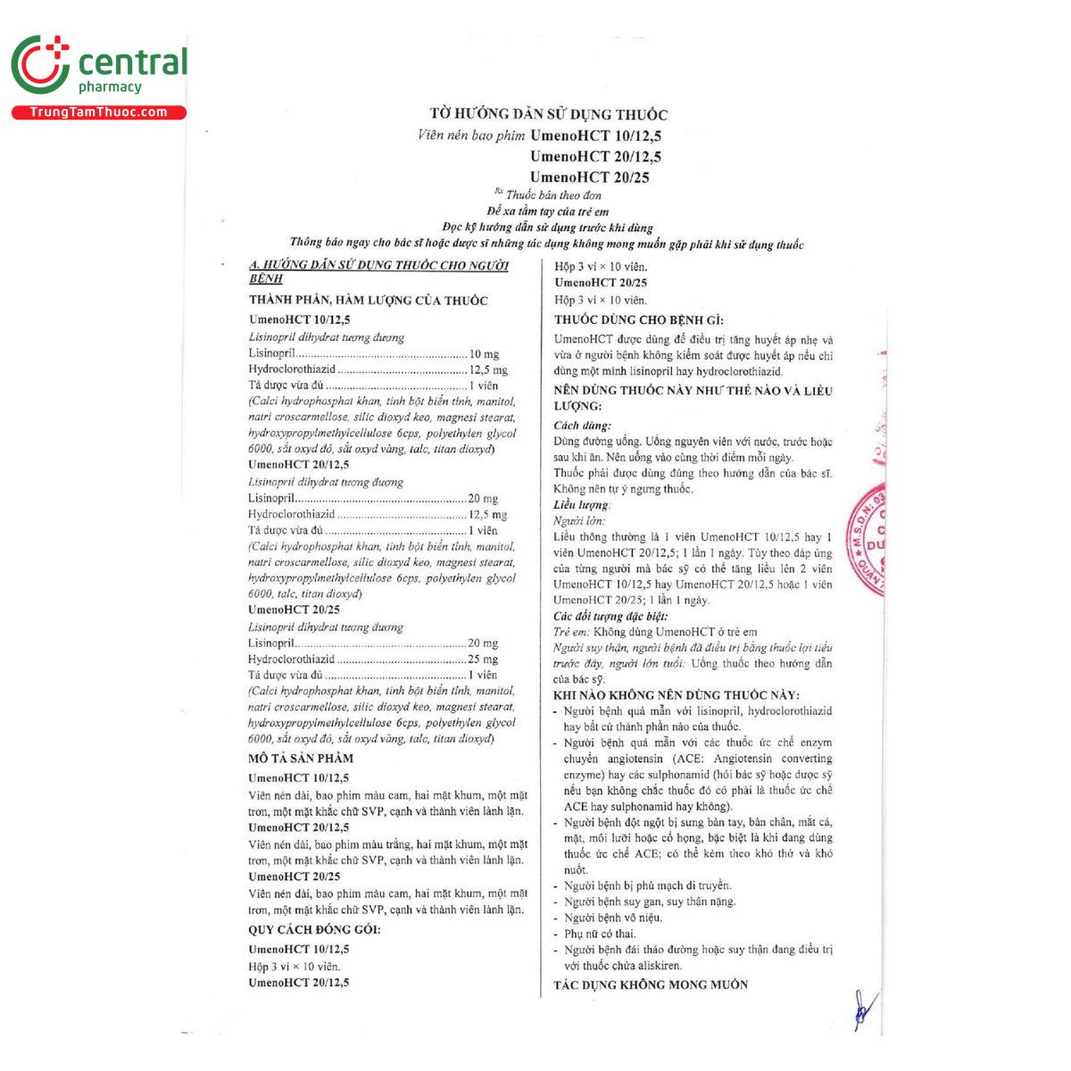 thuoc umenohct 20 25 4 A0666 thuoc umenohct 20 25 4 A0666