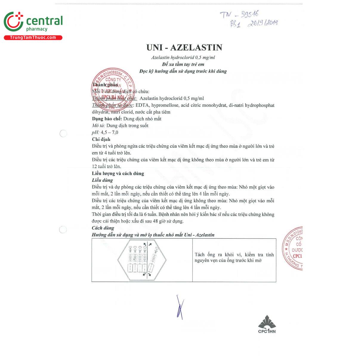 thuoc uni azelastin 4 Q6083 thuoc uni azelastin 4 Q6083