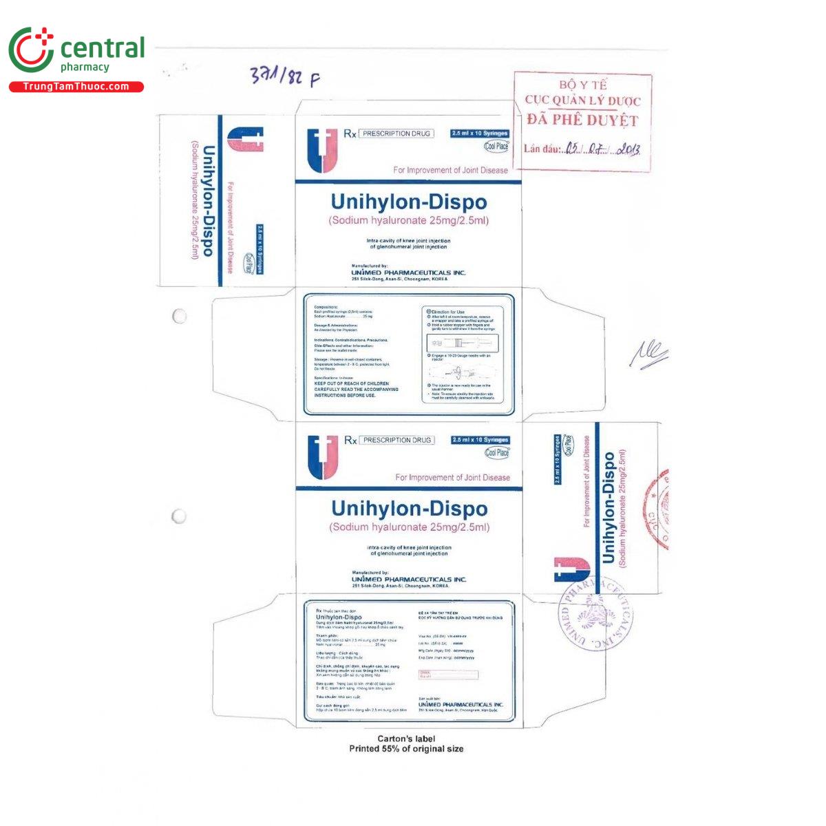 thuoc unihylon dispo 3 D1667 thuoc unihylon dispo 3 D1667