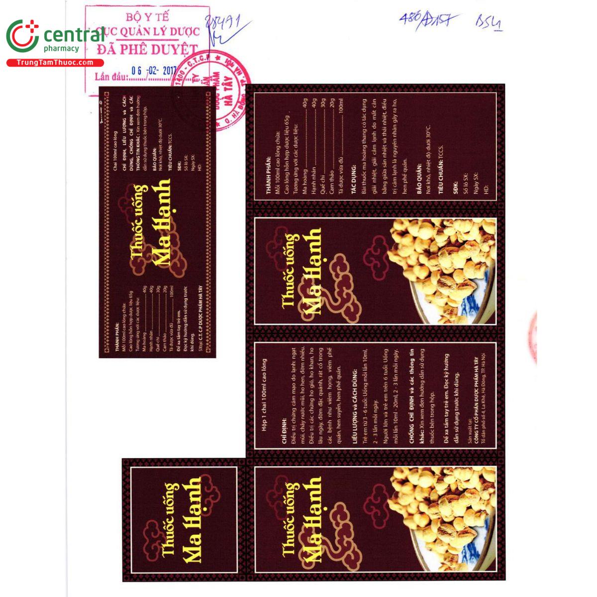 thuoc uong ma hanh 2 B0700 thuoc uong ma hanh 2 B0700