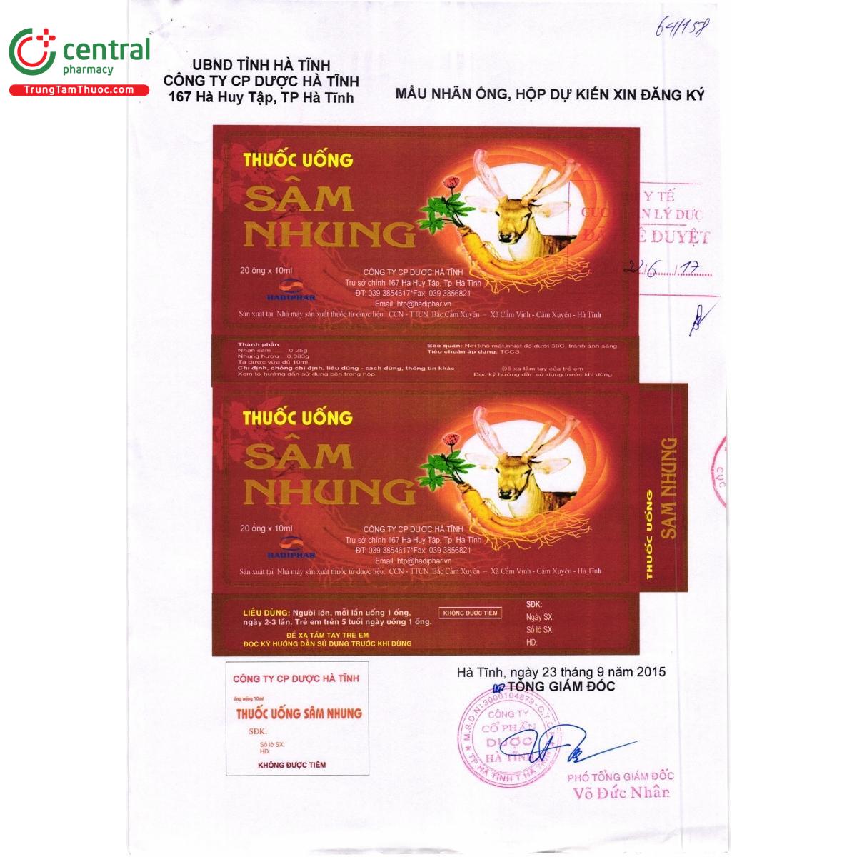 thuoc uong sam nhung hadiphar 2 U8442 thuoc uong sam nhung hadiphar 2 U8442