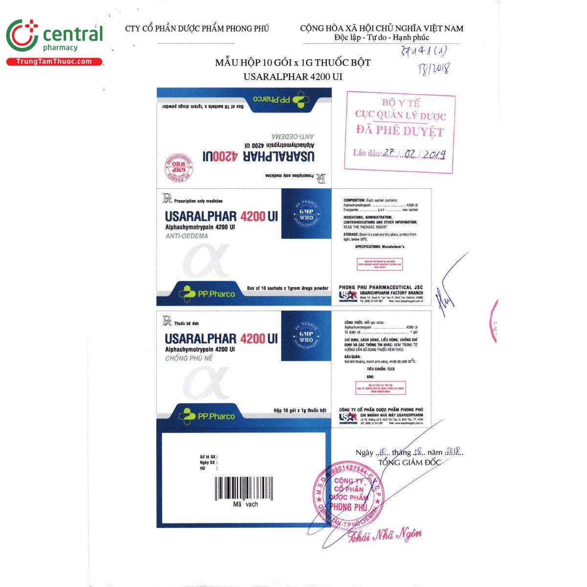 thuoc usaralphar 4200 ui 2 H3086 thuoc usaralphar 4200 ui 2 H3086