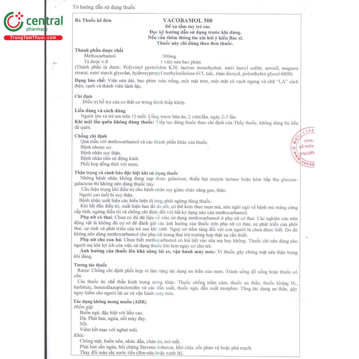 thuoc vacobamol 500mg 15 C0344 thuoc vacobamol 500mg 15 C0344
