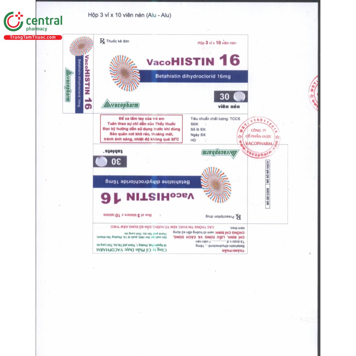 thuoc vacohistin 16mg 2 N5545 thuoc vacohistin 16mg 2 N5545