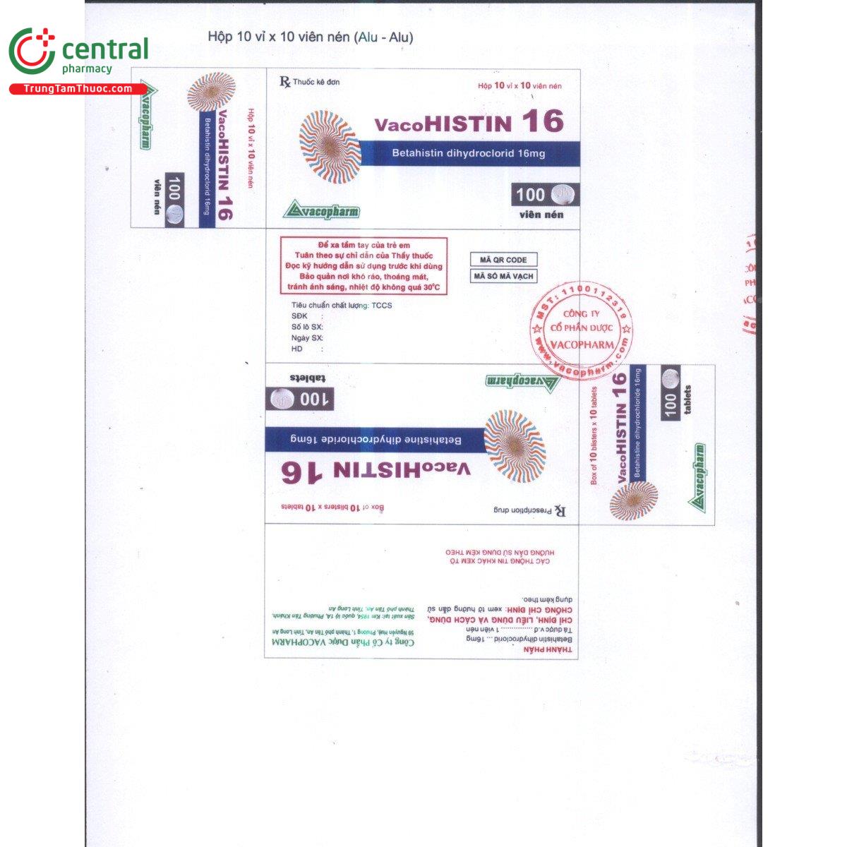 thuoc vacohistin 16mg 4 U8357 thuoc vacohistin 16mg 4 U8357